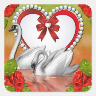 Liefde zwanen stickers
