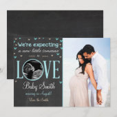 Liefde Zwangerschap Aankondiging Ultrasound Blue B (Voorkant / Achterkant)