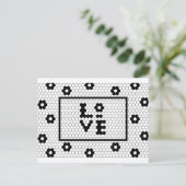 Liefde Zwart en Wit Hex Tegel Briefkaart (Staand voorkant)