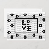 Liefde Zwart en Wit Hex Tegel Briefkaart (Voorkant / Achterkant)