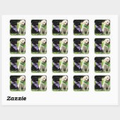 Liefde Zwart & Geel Labrador Retriever Puppy Honde Vierkante Sticker (Vel)