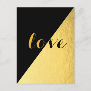 Liefde Zwart & Goud Briefkaart