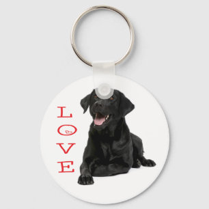 Liefde Zwart Labrador Retriever Puppy Hond Sleutel Sleutelhanger