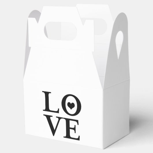 LIEFDE zwart & wit hart aangepaste bruiloft gunst Bedankdoosjes (Geopend)