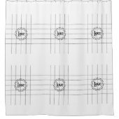 Liefde Zwart & Wit Lijnen Douchegordijn (Voorkant)