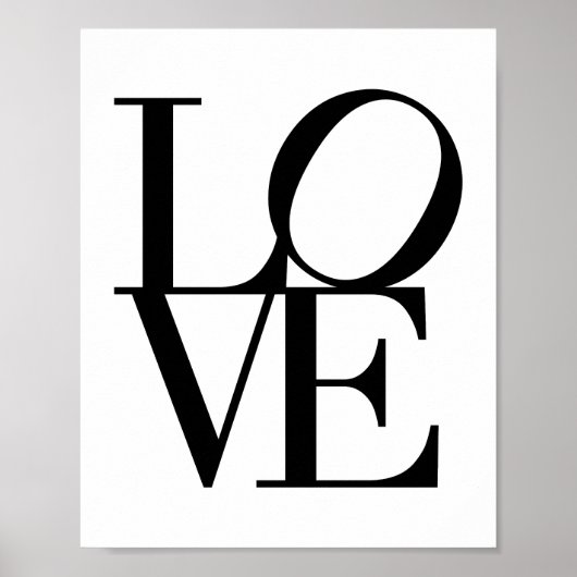 LIEFDE, Zwart-wit, Modern Chic Glam Artwork Poster (Voorkant)