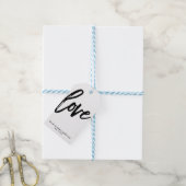 LIEFDE Zwart Wit Moderne Borstel Typografie Bruilo Cadeaulabel (Met Touw)