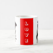 Liefde zwarte en witte rand Collie Puppy Dog Mok (Center)