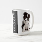 Liefde zwarte en witte rand Collie Puppy Dog Mok (Voorkant rechts)