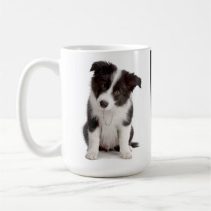 Liefde zwarte en witte rand Collie Puppy Dog Mok