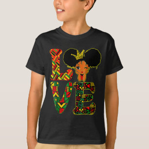 Liefde Zwarte Geschiedenis Maand Sterke Afrikaanse T-shirt