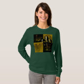 Liefde zwarte goud, Fleur de Lis, aanpasbare tekst T-shirt (Voorkant volledig)