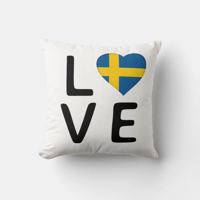 Liefde - Zweden vlag Kussen (Voorkant)
