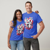 Liefde zweet liefde retro t-shirt (Unisex)