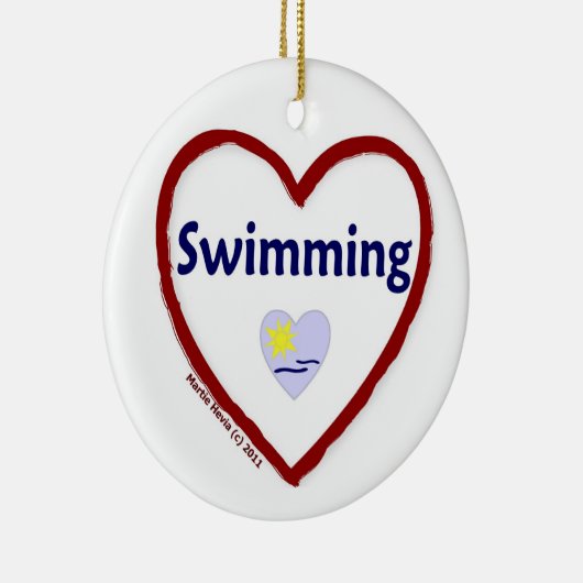 Liefde zwemmen keramisch ornament (Rechts)