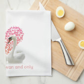 Liefde zwemmen met roze harten theedoek (Quarter Fold)