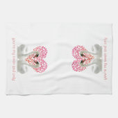 Liefde zwemmen met roze harten theedoek (Horizontaal)