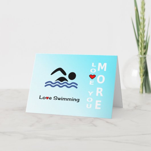 Liefde Zwemmen Valentijnsdag romantische sporten Feestdagen Kaart (Voorkant)