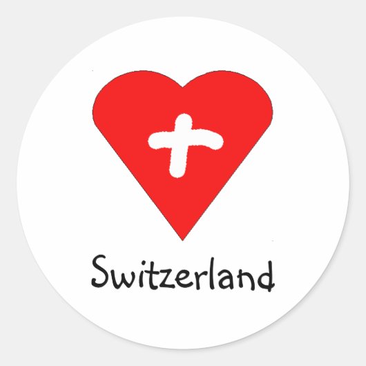 Liefde Zwitserland - Zwitserse hart sticker (Voorkant)