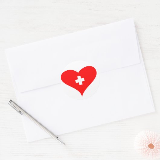 Liefde Zwitserland - Zwitserse hart sticker (Envelop)