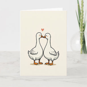 Liefdekaart Paar Cute Ganzen Kaart