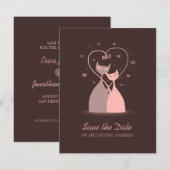 Liefdekatten - aankondiging van de Bewaar de datum (Voorkant / Achterkant)