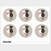 Liefdekatten – Cute Romantische Kattenkoppelontwer Ronde Sticker (Vel)