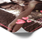 Liefdeposter met harten Voeg uw foto toe Mat 10x8 Poster (Hoek)