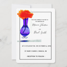 Liefde's abrikoos roos moderne huwelijksuitnodigin kaart