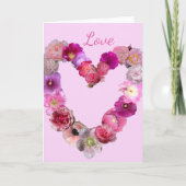 Liefdes Bloem Hart Kaart (Voorkant)