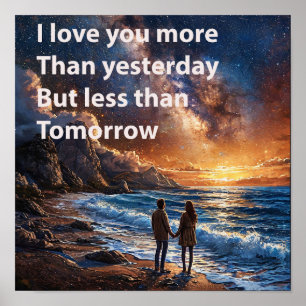 Liefdes Citaat Koppel Oceaan Romantisch Valentijn  Poster