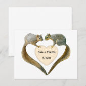 Liefdes Eekhoorns Uitnodigingen (Voorkant / Achterkant)