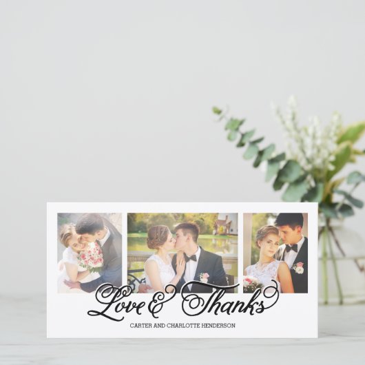 Liefdes en Bedankt Black Script 3-Foto (Staand voorkant)