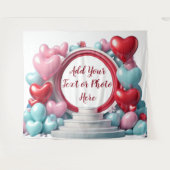 Liefdes Hart Ballonboog Achtergrond Wandkleed (Voorkant (horizontaal))