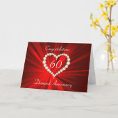 Liefdes Hart Diamanten Jubileum Kaart (Gele Bloem)