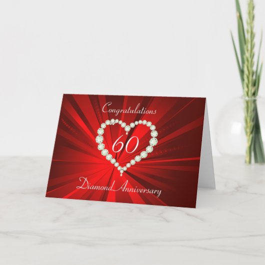 Liefdes Hart Diamanten Jubileum Kaart (Voorkant)