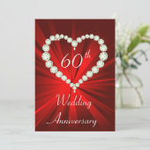 Liefdes Hart Diamanten Jubileumfeest Kaart (Staand voorkant)