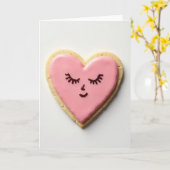 Liefdes Hart Koekje Zoete Dromen Kaart (Gele Bloem)