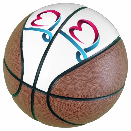 Liefdes Hart Script Basketbal - Aangepast Romantis (Schuin)