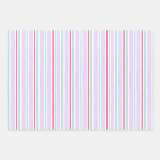 Liefdes Hart Verwikkeld Jubileum Gestreept Roze Ca Inpakpapier Vel (Voorkant 3)