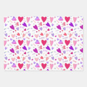 Liefdes Hart Verwikkeld Jubileum Gestreept Roze Ca Inpakpapier Vel (Voorkant)