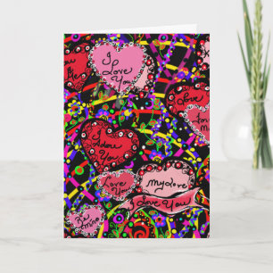 Liefdes Hartjes Feestdagen Kaart