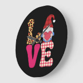 Liefdes Kabouter Valentijnsdag Rood Buffalo Geruit Grote Klok (Hoek)