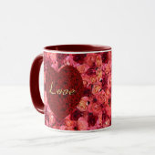 Liefdes-/Valentijns mok met rozen. (Voorkant links)