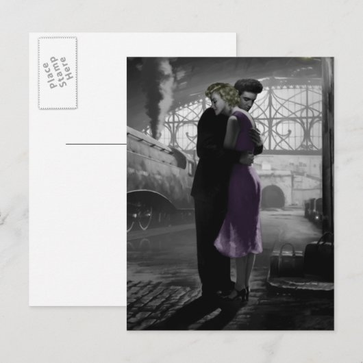 Liefde's vertrek briefkaart (Voorkant / Achterkant)