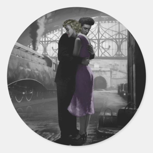 Liefde's vertrek ronde sticker (Voorkant)