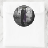 Liefde's vertrek ronde sticker (Tas)