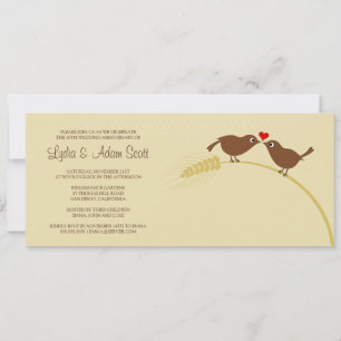 Liefdes vogels 10 x 23 cm huwelijksjubileum kaart
