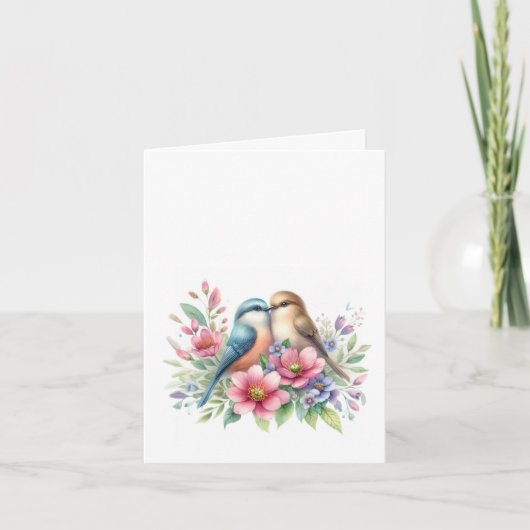 Liefdes vogels blanco notitiekaart (Voorkant)