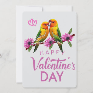 Liefdes vogels gelukkige valentijnsdag feestdagenkaart